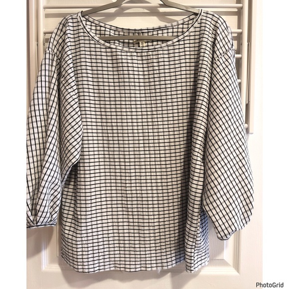 Max Studio Tops - Max Studio Top Black White Plaid Xlarge